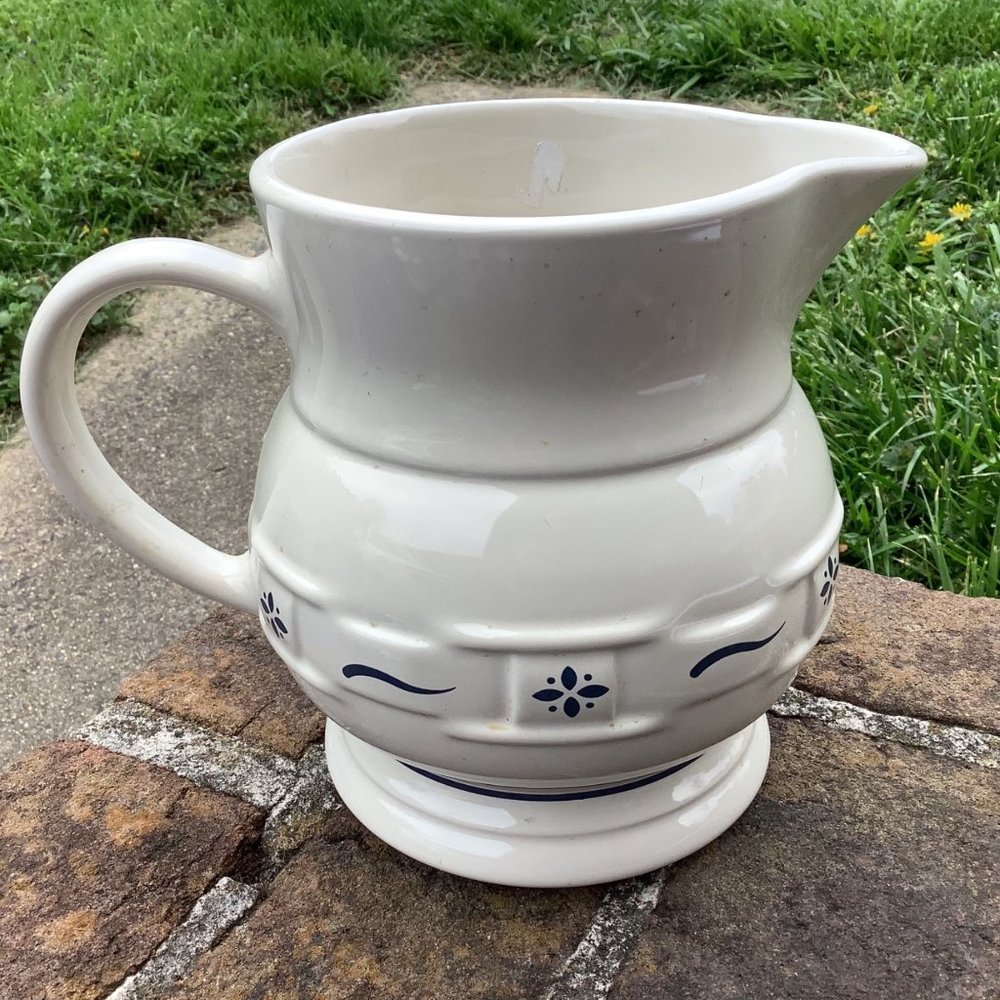 Longaberger Pottery White Ceramic Serving Pitcher